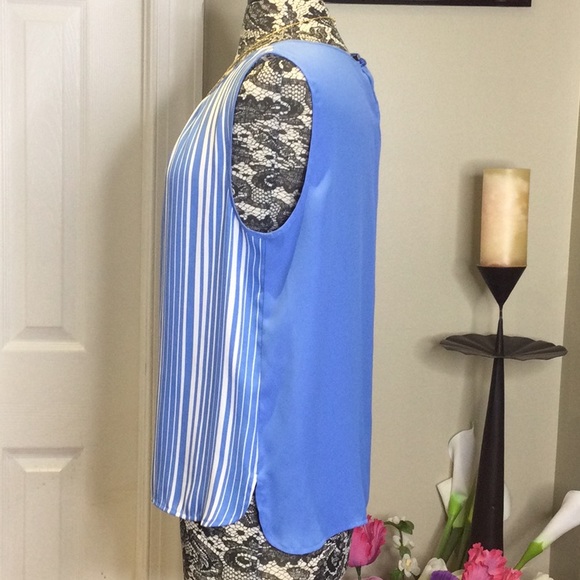 Used Jones NY Striped Blue/White Tank Top, 14 - Picture 3 of 8